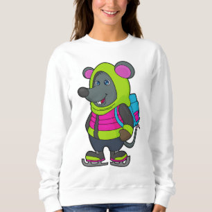 Sudadera Ratón en patinaje sobre hielo con patines de hielo