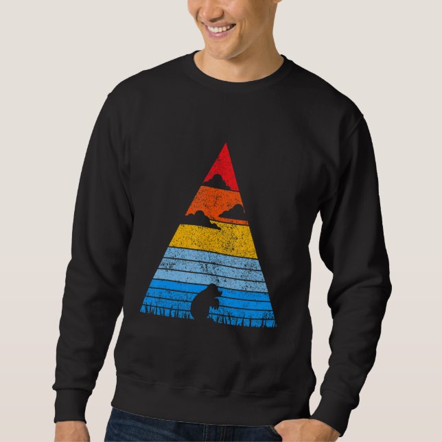 Sudadera Ratón rojizo de silueta de sol retro mole (Anverso)