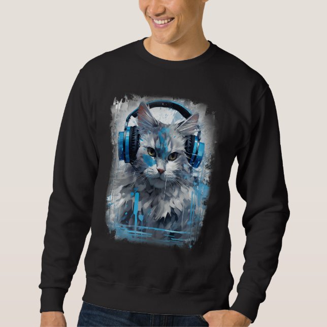 Sudadera Rave EDM Birman Cat Headphone (Anverso)