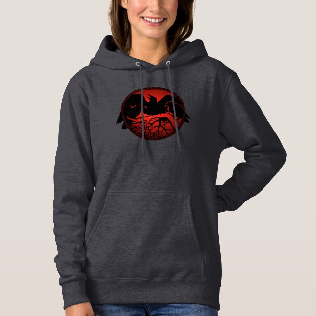 Sudadera Raven Hoodie Chaqueta de arte de cuerdas de gallo  (Anverso)