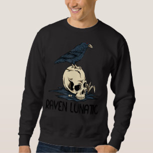 Sudadera Raven Lunatic Fun Ave Skull Gótico Gótico Hallowee