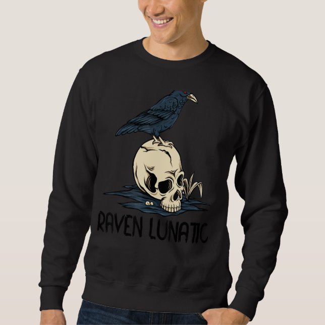 Sudadera Raven Lunatic Fun Ave Skull Gótico Gótico Hallowee (Anverso)