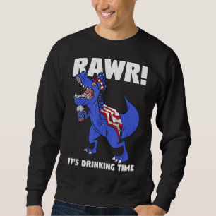 Sudadera Rawr es tiempo de beber rex dinosaurio