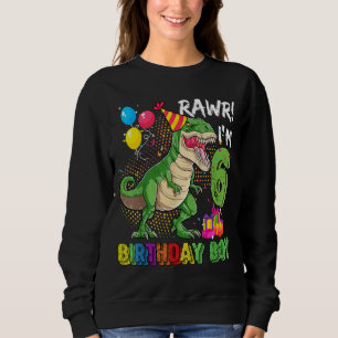 Sudadera Rawr Im 6 Dinosaur Birthday Boy 6 Años Sexto Bir