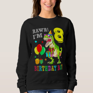 Sudadera Rawr Im 8 cumpleaños fiesta de cumpleaños de dinos