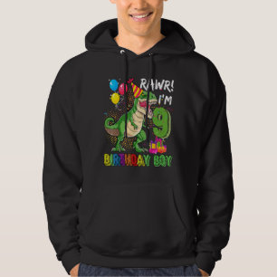 Sudadera Rawr Im 9 Dinosaur Birthday Boy 9 Años Noveno Bir