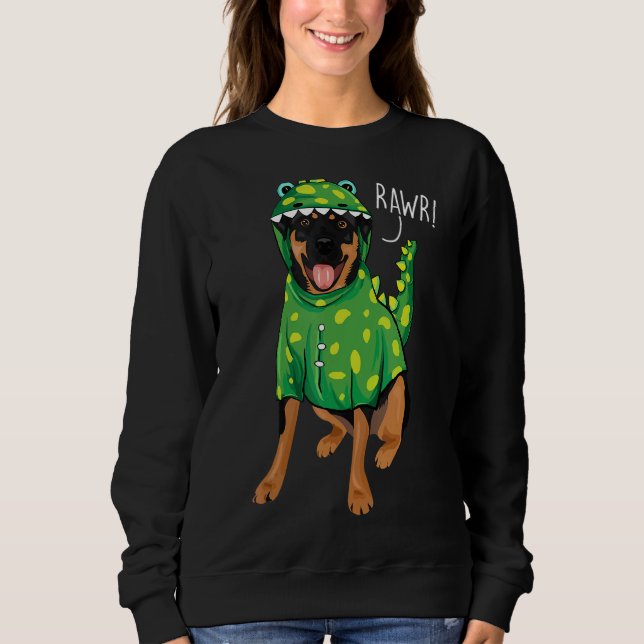 Sudadera Rawr Rottweiler Dinosaur Costume Perro (Anverso)