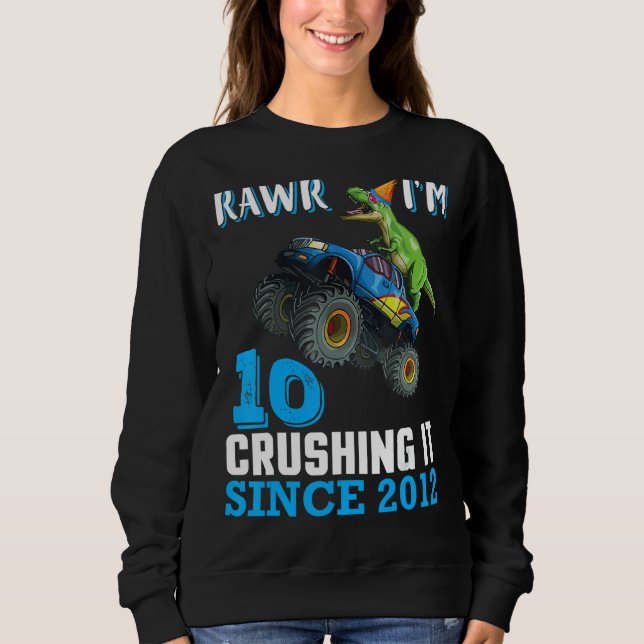 Sudadera Rawr, tengo 10 años de dinosaurio................. (Anverso)