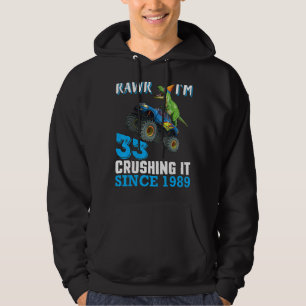 Sudadera Rawr, tengo 33 años de dinosaurio.................
