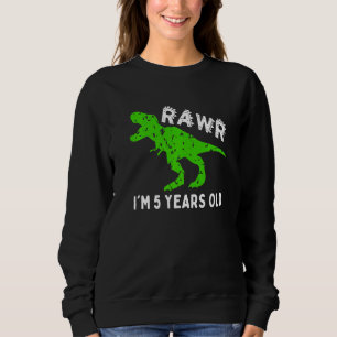 Sudadera Rawr: Tengo 5 años, venado de dinosaurio, quinto c