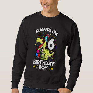 Sudadera Rawr, tengo 6 años, niño, dinosaurio Rex Tema 60 B