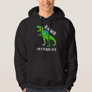 Sudadera Rawr Tengo 9 años de edad Guay Hip Dinosaur 9.º na