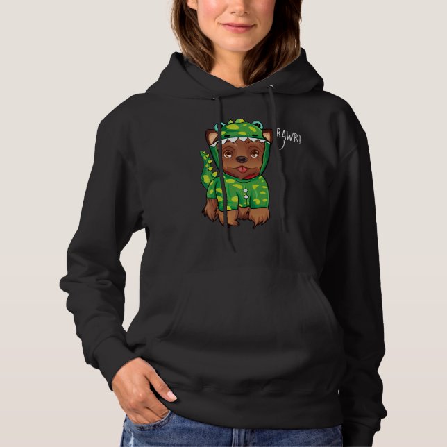 Sudadera Rawr Yorkshire Terrier Dinosaur Dog (Anverso)
