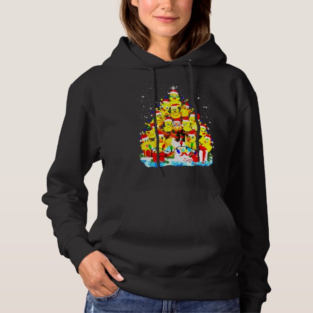 Sudadera Rayas de árbol de navidad de pollo (Anverso)
