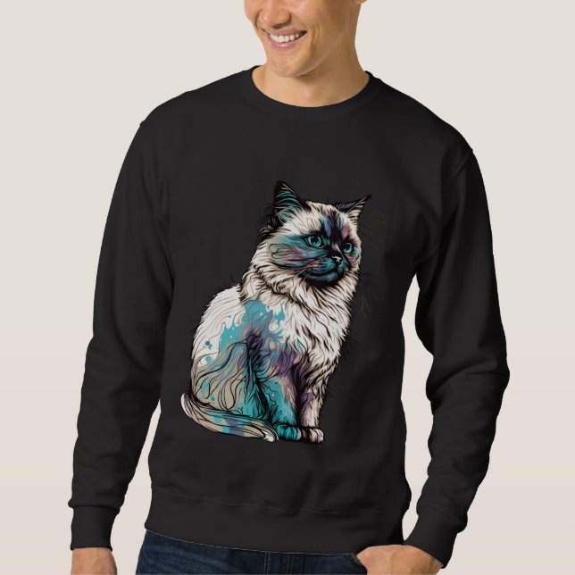 Sudadera Raza de gato Birmano Colorida Señora Mamá (Anverso)