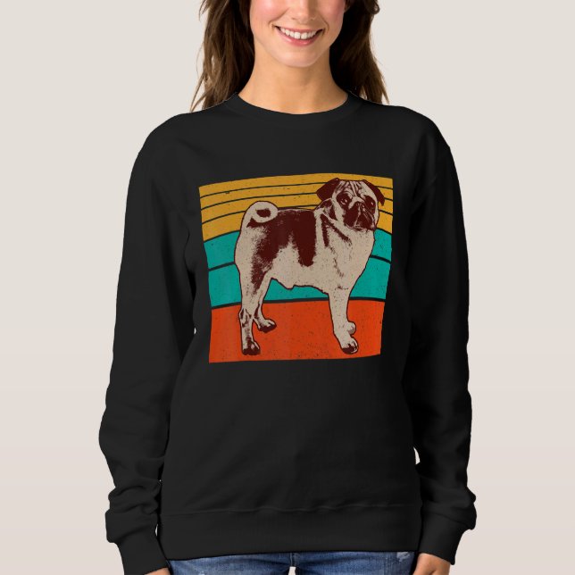 Sudadera Raza de perro Carlino Pug Mops vintage (Anverso)