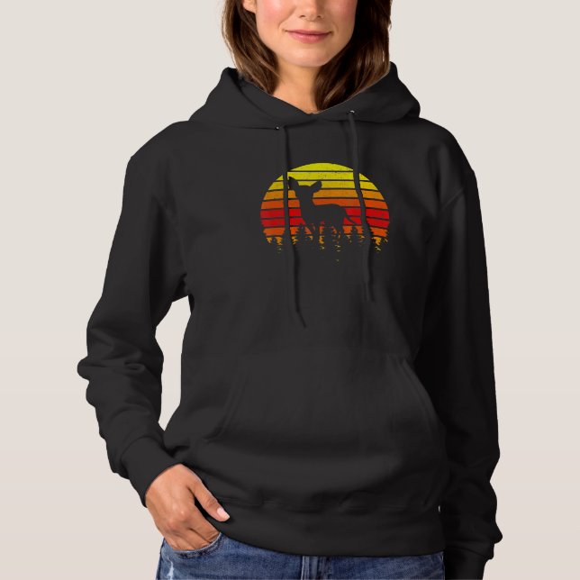 Sudadera Raza de silueta de chihuahua retro de perro (Anverso)