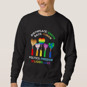 Sudadera Raza Lgbt Lugar de nacimiento Tierra Religión Amor