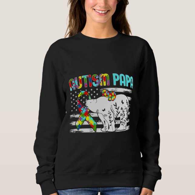 Sudadera Rd Papa Lleva El Autismo Familiar Coincidiendo Con (Anverso)