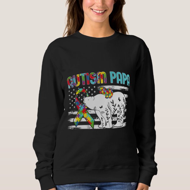 Sudadera Rd Papa Lleva El Autismo Familiar Coincidiendo Con (Anverso)