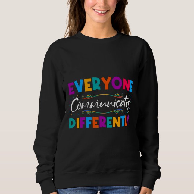 Sudadera Rd Todos Comunican Especie De Autismo Diferente (Anverso)