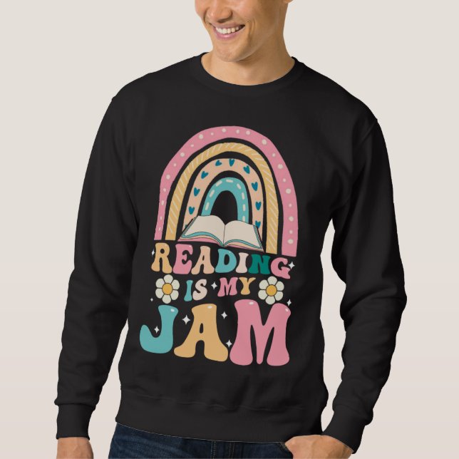 Sudadera Reading is my Jam Rainbow Cute Teacher Librarian (Anverso)