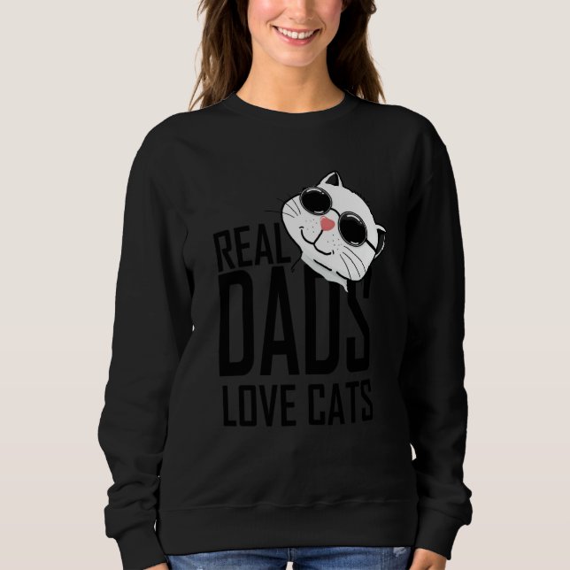 Sudadera Real dad Love Cats Geek Cat (Anverso)