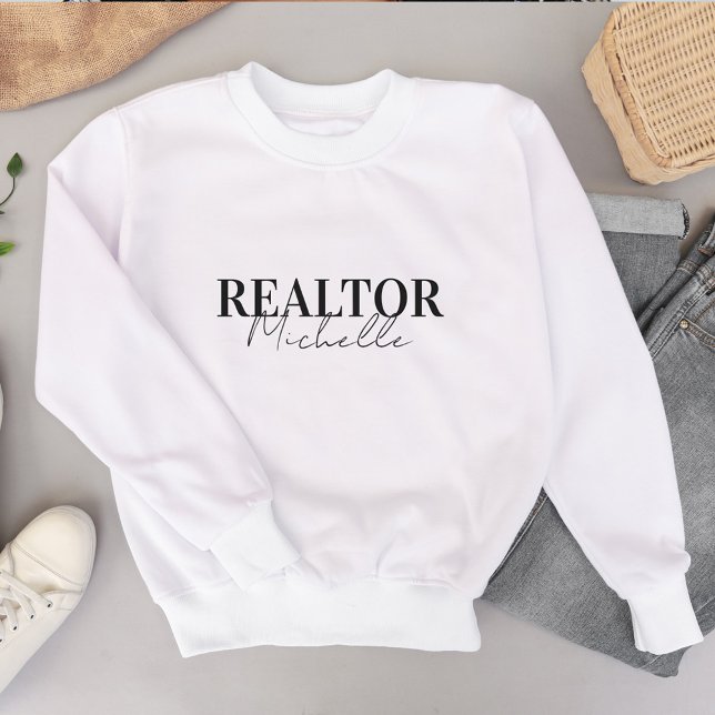Sudadera Real Estate Agent Realtor Stylish Script Name (Real Estate Agent Realtor Stylish Script Name Sweatshirt)