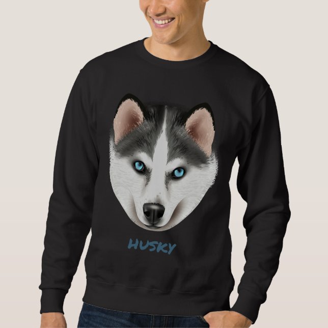 Sudadera Realismo del perro Husky (Anverso)