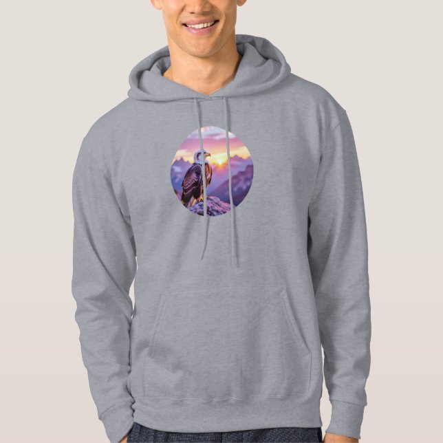 Sudadera Realistic Eagle on Rock – Majestic Wildlife Scene (Anverso)