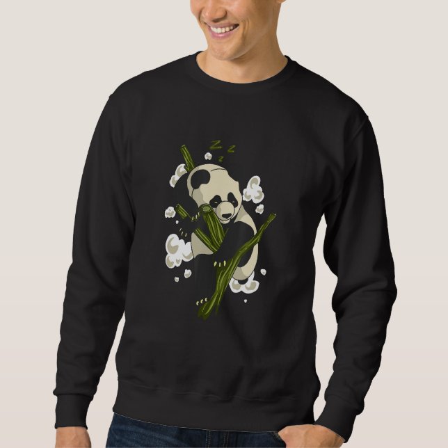 Sudadera Realistic Panda Sleeping in Bamboo Tree (Anverso)