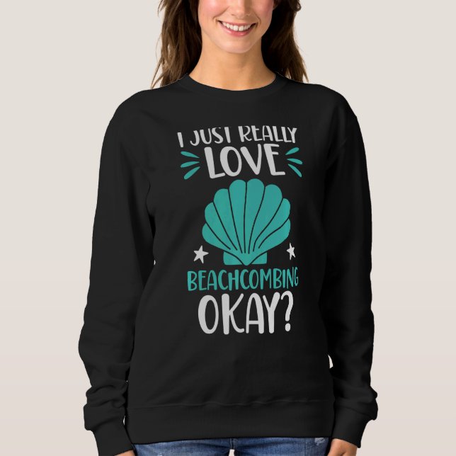 Sudadera Realmente Me Encanta La Pesca De Playa Ok Mar De B (Anverso)