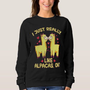 Sudadera Realmente Me Gusta Alpacas Cita Diciendo