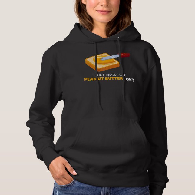 Sudadera Realmente me gusta el gráfico de la comida de maní (Anverso)