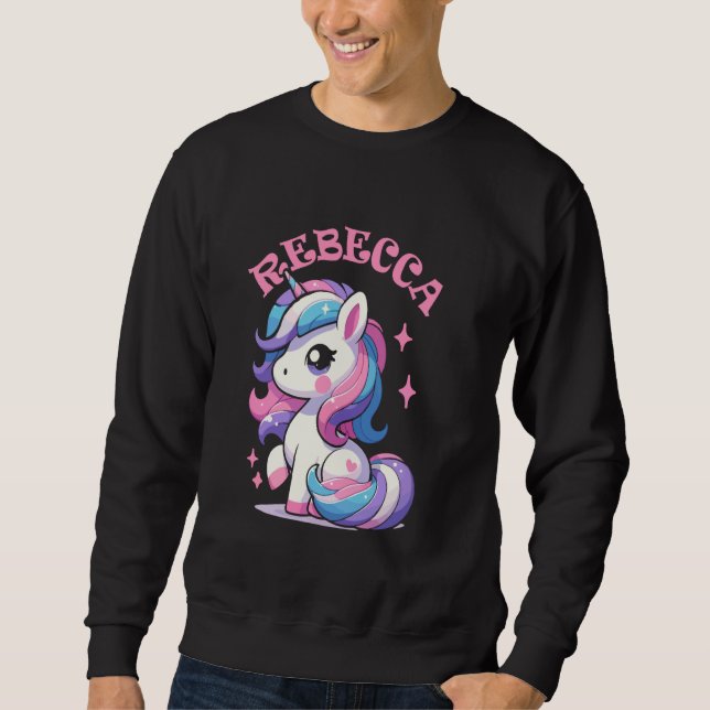 Sudadera Rebecca Cute Unicorn Diseño para Chicas (Anverso)