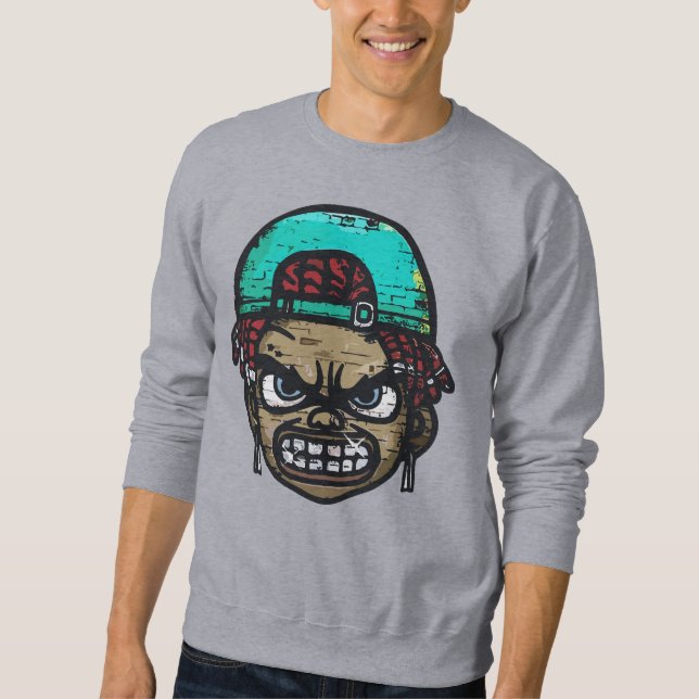 Sudadera Rebelde Urbano: Cara al Estilo Graffiti (Anverso)