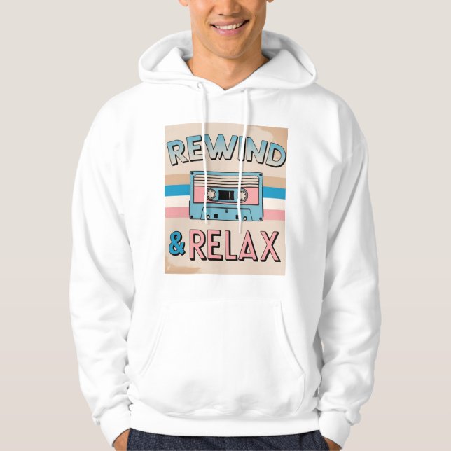 Sudadera Rebobinar y relajar el arte de cinta retro (Anverso)