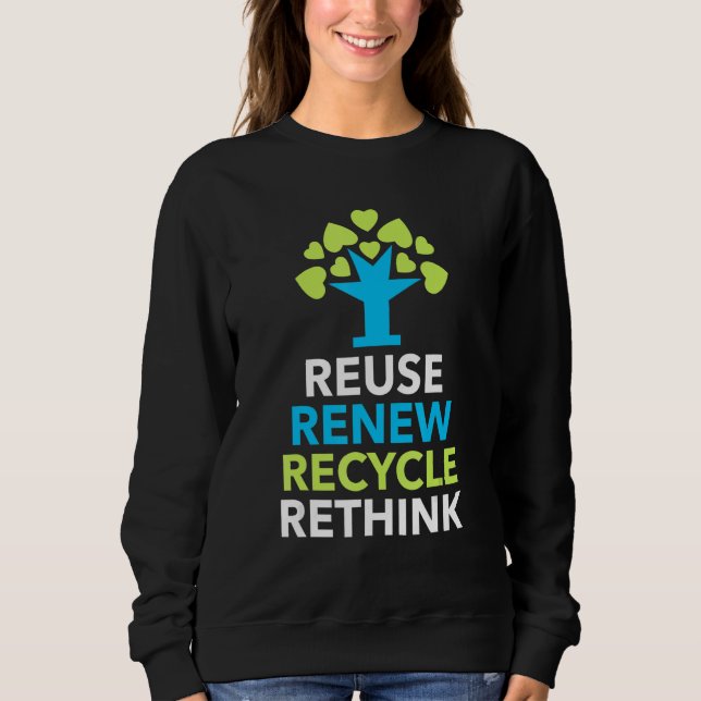 Sudadera Reciclar Reutilizar Renovar Repensar Activismo Día (Anverso)