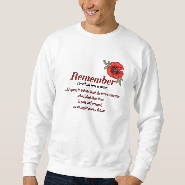 Sudadera Recordar camiseta de homenaje a la amapola (Anverso)