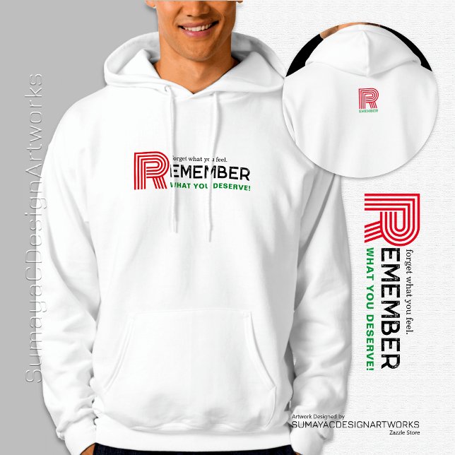 Sudadera Recordar cita verde rojo | Hoodie de los hombres b (Subido por el creador)