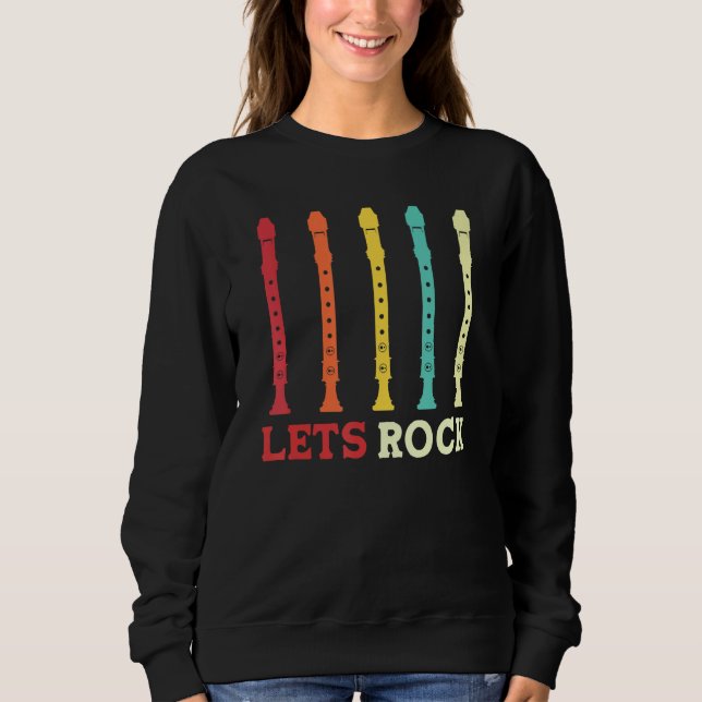 Sudadera recorder player lets rock funny retro (Anverso)