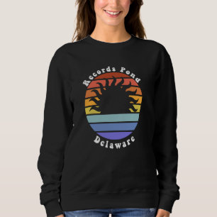 Sudadera Records Pond Lake Delaware DE Sunrise Vacation Sou