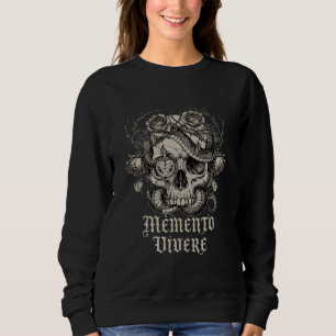 Sudadera Recuerda Vivir Cráneo Gótico con Serpiente y Rosas