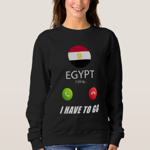 Sudadera Recuerdo de la bandera de Egipto Egipto está llama