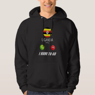 Sudadera Recuerdo de la bandera de Uganda Uganda está llama