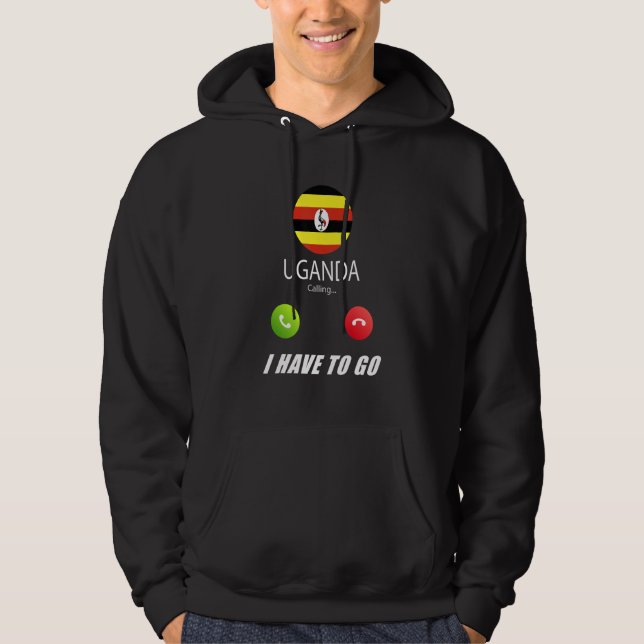 Sudadera Recuerdo de la bandera de Uganda Uganda está llama (Anverso)