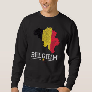 Sudadera Recuerdo de Mapa y Bandera Belga Bélgica Destrozad