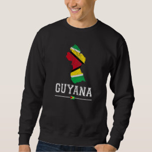 Sudadera Recuerdo de Mapa y Bandera Guyanés Guyana Deterio