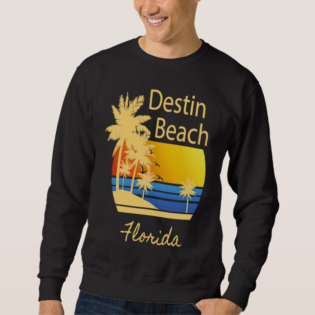 Sudadera Recuerdo gráfico de Destin Beach Florida (Anverso)