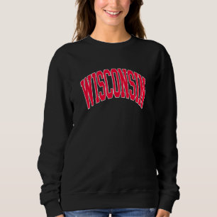 Sudadera Recuerdo Retro Vintage Wisconsin Estado Deteriorad